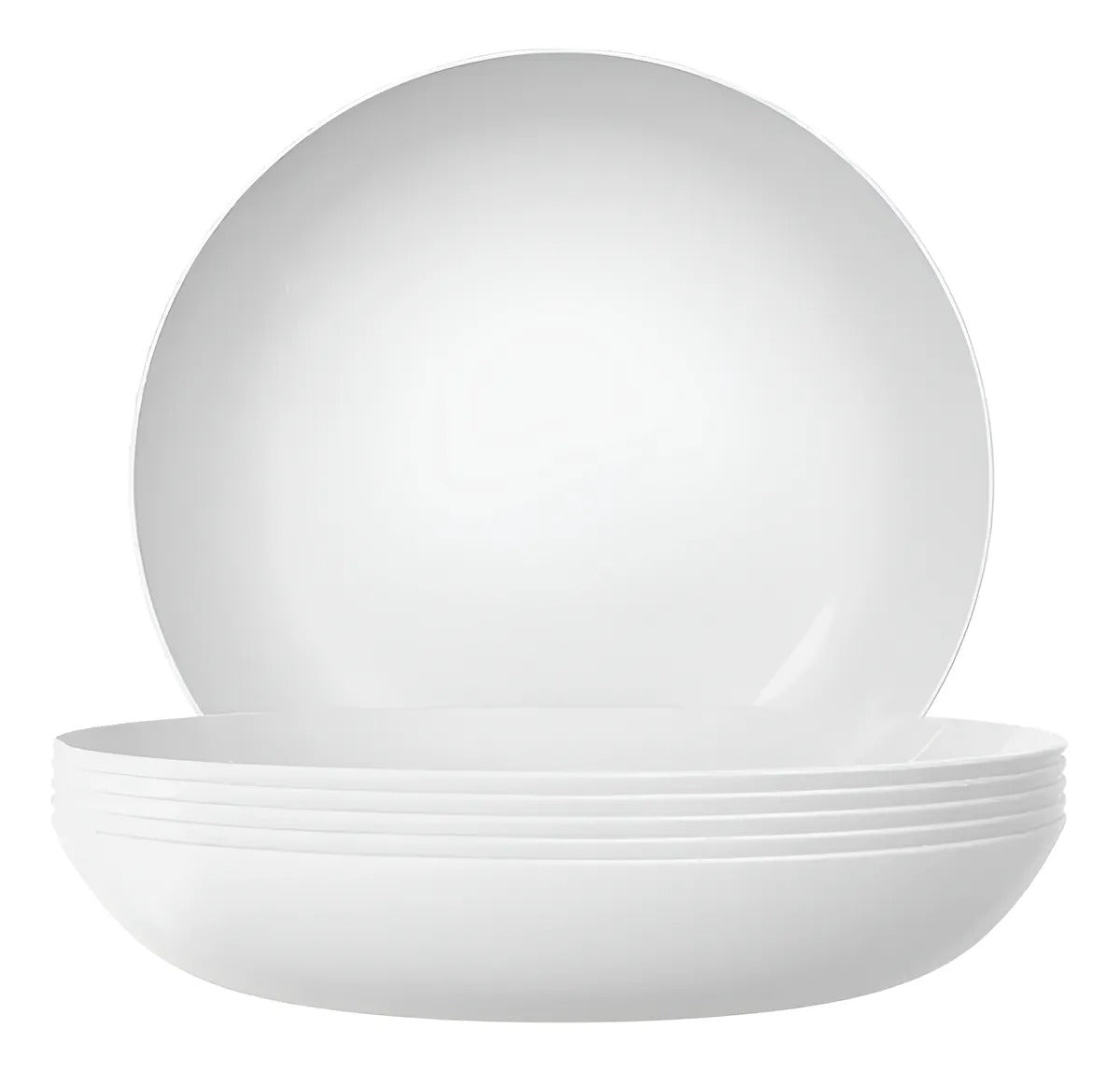 Pratos Fundos Blanc Opaline - 6 peças